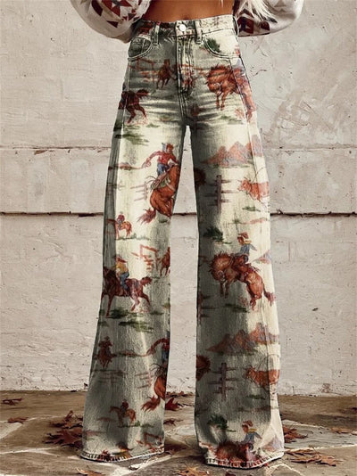 Penelope™ - Pantaloni a Gamba Larga Stampati Vintage