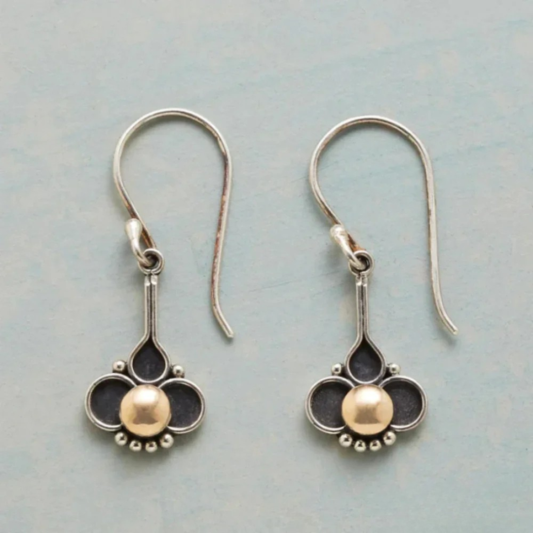 Orecchini in Argento con Perle e Trifoglio Bohemien