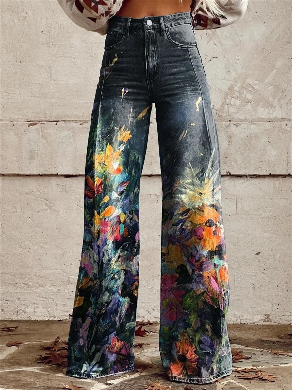 Brooklyn™ - Pantaloni a Vita Alta con Gamba Larga