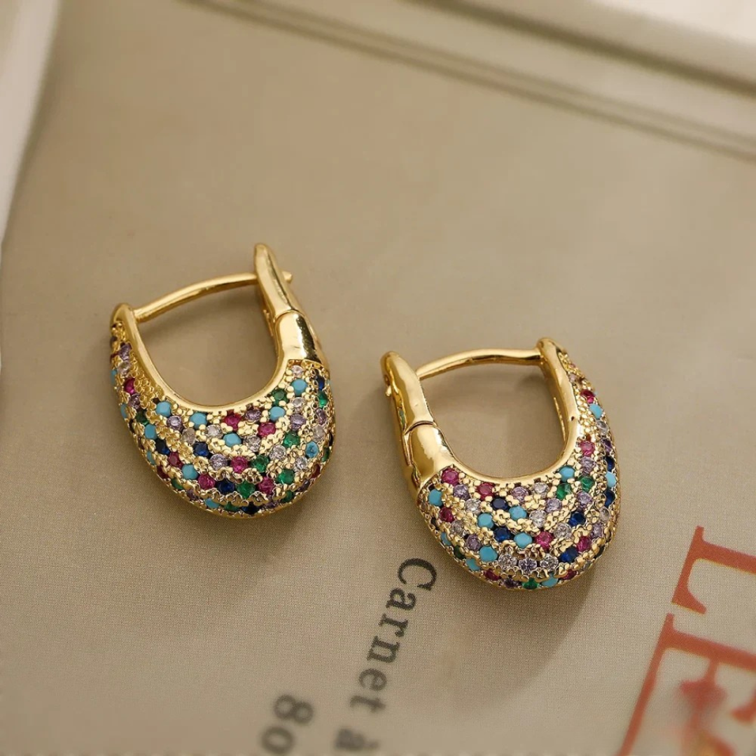 Orecchini Chic Colorati con Incastonatura di Cristallo
