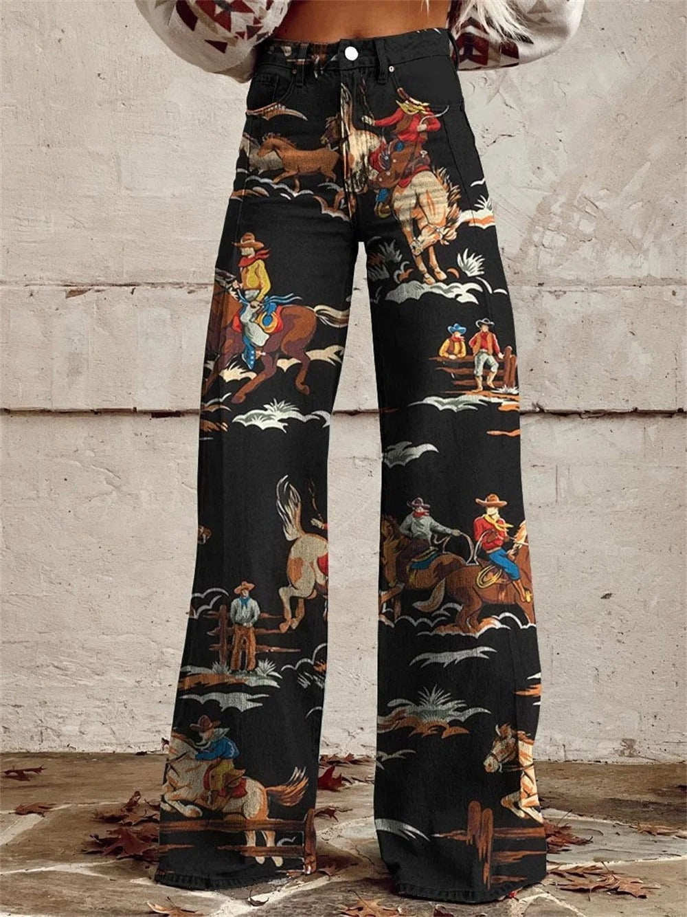 Penelope™ - Pantaloni a Gamba Larga Stampati Vintage
