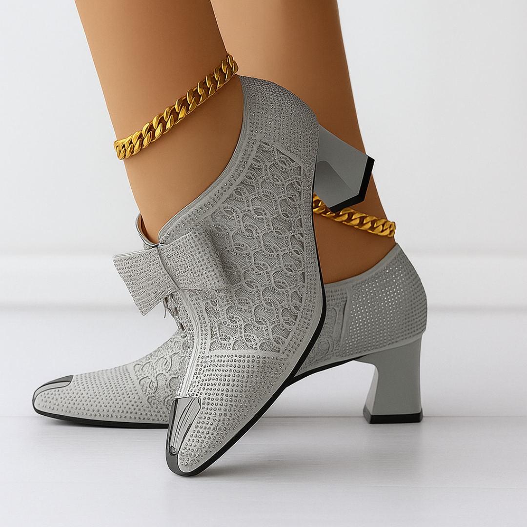 Scarpe con Tacco Vivienne con Fiocco
