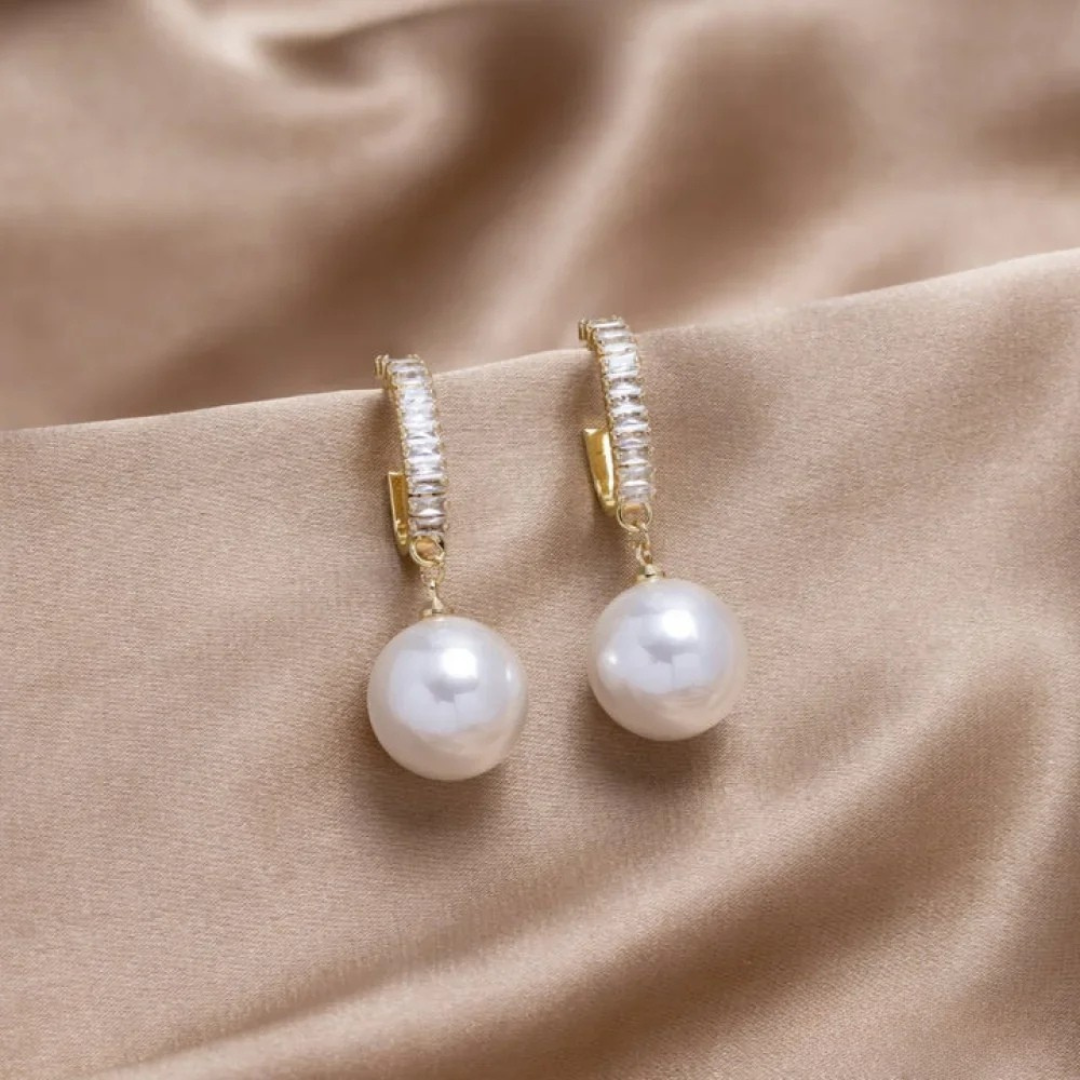 Orecchini Eleganti in Perle e Zirconia