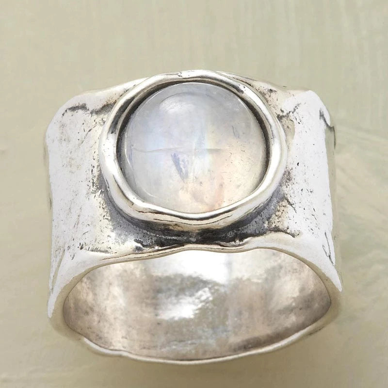 Anello in Pietra di Luna Argento