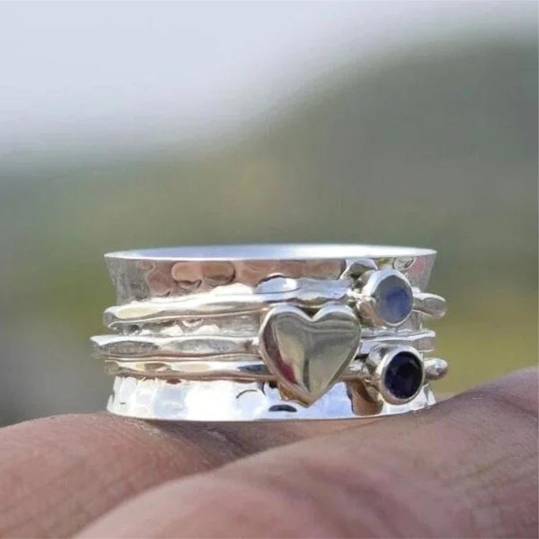 Anello a Spirale a Cuore Fatta a Mano