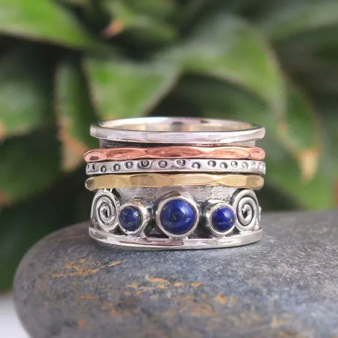 Anello di Meditazione Bohemien in Zaffiro