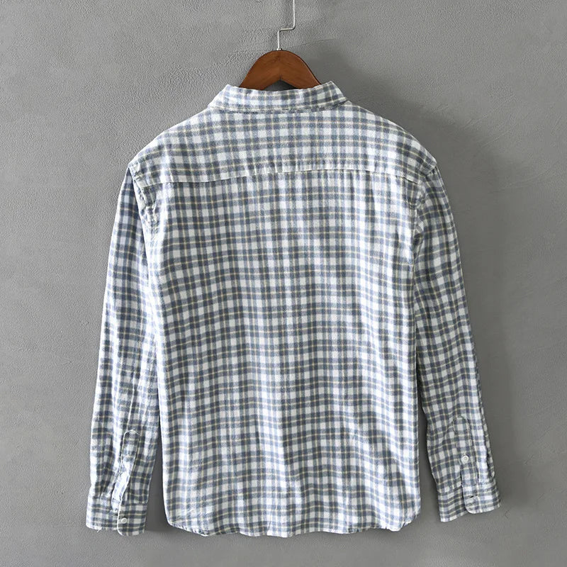 Beeckhoven™ | Blusa in lino con motivo a quadri