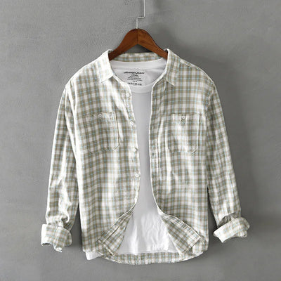 Beeckhoven™ | Blusa in lino con motivo a quadri