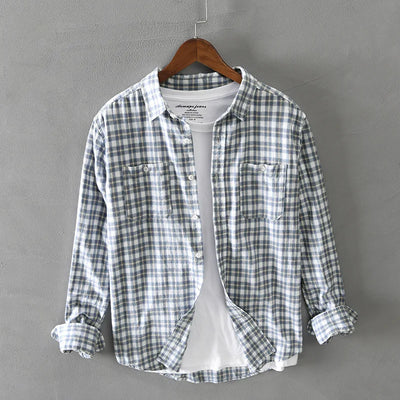 Beeckhoven™ | Blusa in lino con motivo a quadri