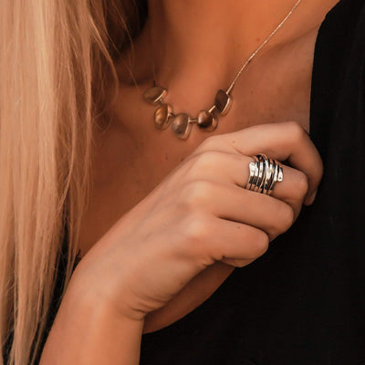 Bliss - Anello spesso in argento vintage