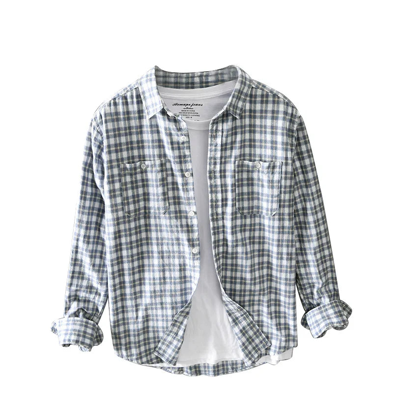 Beeckhoven™ | Blusa in lino con motivo a quadri
