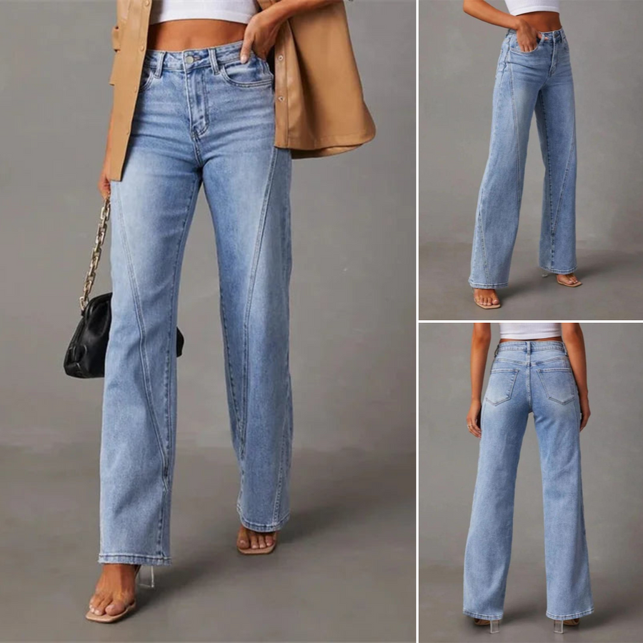Olivia™ - Jeans a vita alta e gamba larga