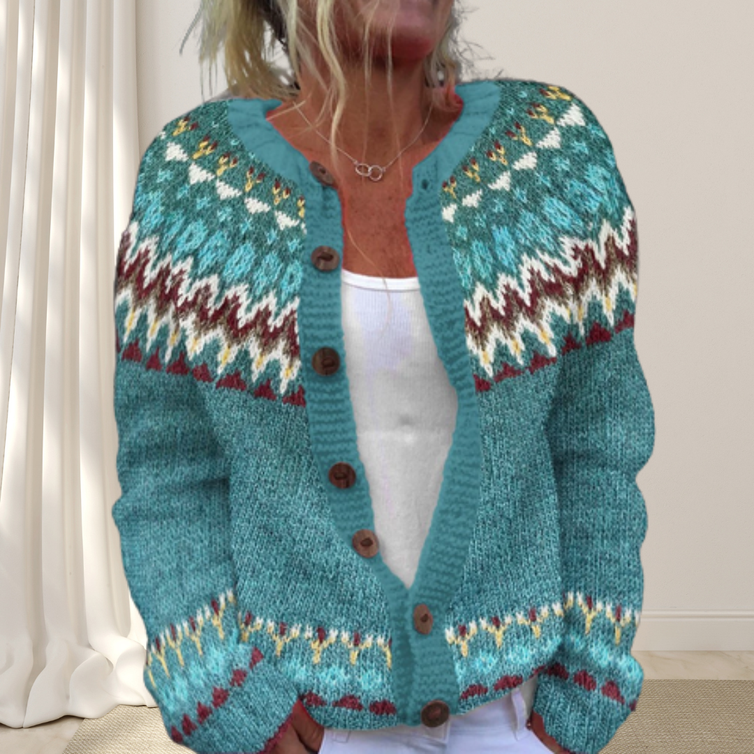 Virelle™ - Cardigan Chic Lavorato a Maglia con Motivo
