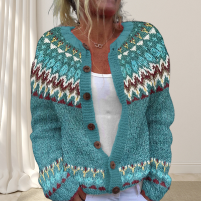 Virelle™ - Cardigan Chic Lavorato a Maglia con Motivo