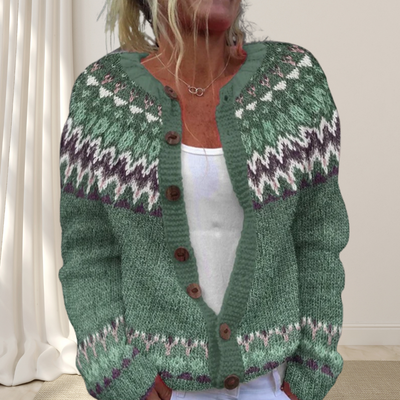 Virelle™ - Cardigan Chic Lavorato a Maglia con Motivo