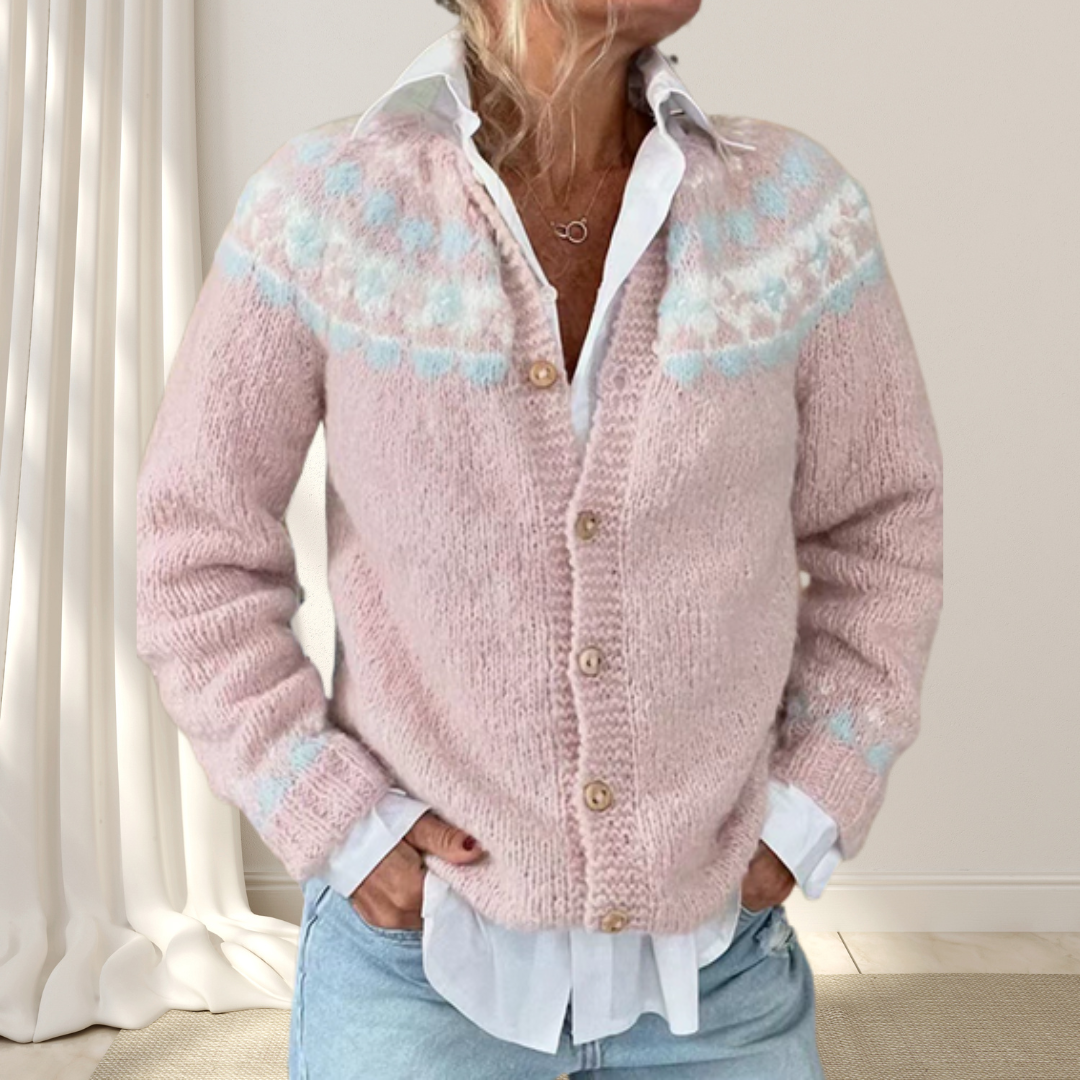 Virelle™ - Cardigan Chic Lavorato a Maglia con Motivo