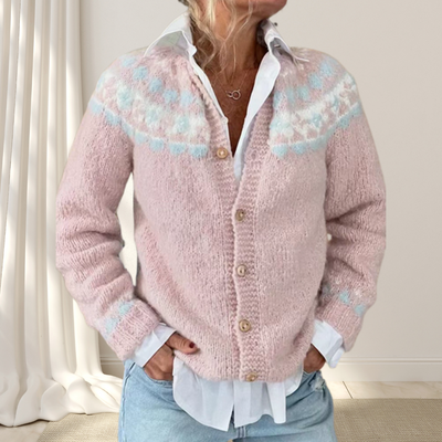 Virelle™ - Cardigan Chic Lavorato a Maglia con Motivo