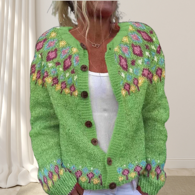 Virelle™ - Cardigan Chic Lavorato a Maglia con Motivo