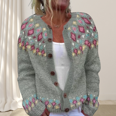 Virelle™ - Cardigan Chic Lavorato a Maglia con Motivo