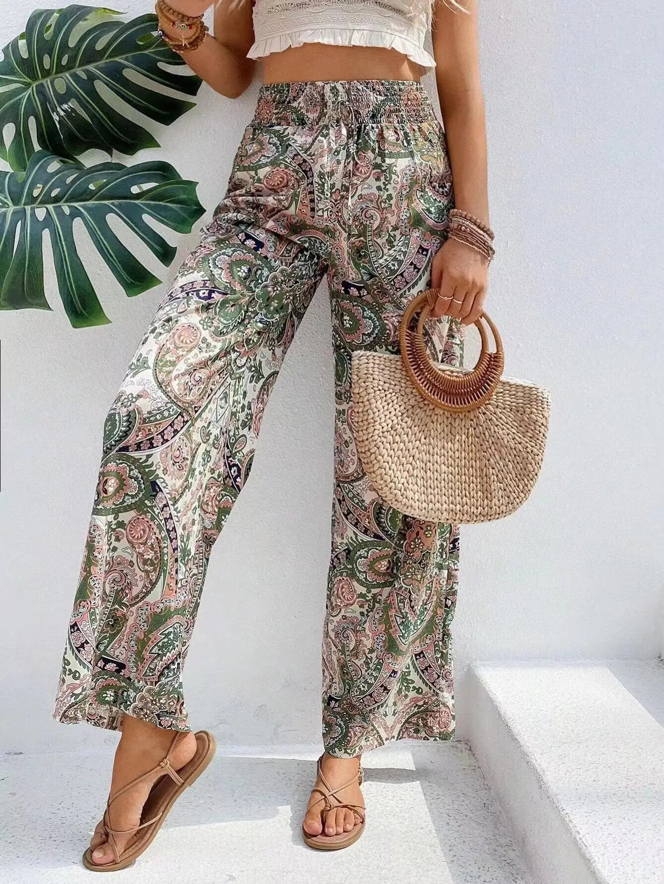 Olivia™ - Pantaloni a gamba larga stampati vintage