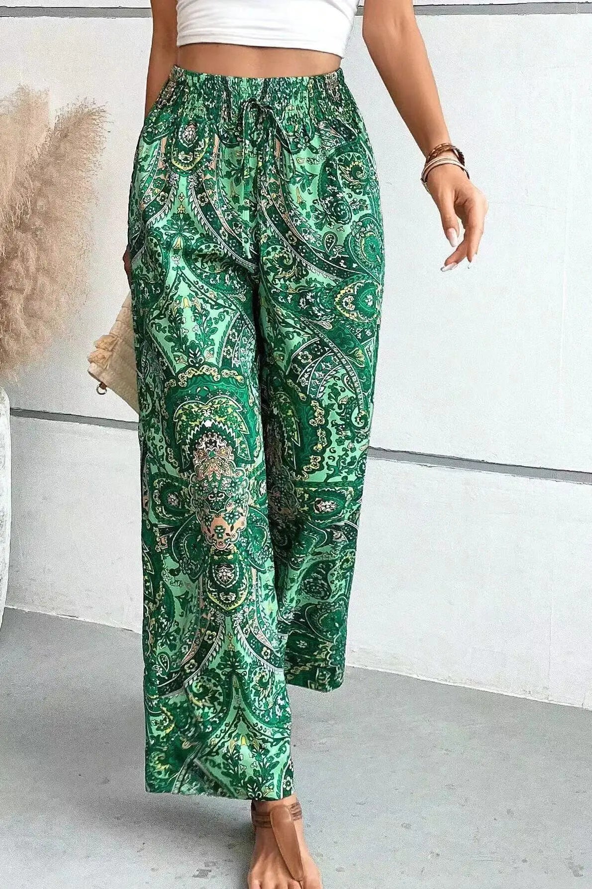 Olivia™ - Pantaloni a gamba larga stampati vintage