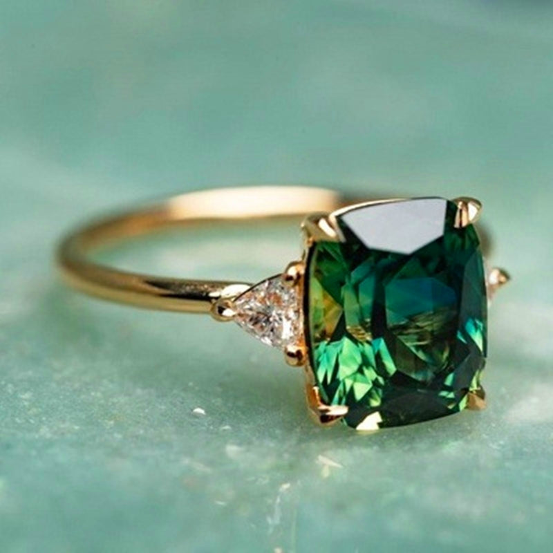 Fortuna - Anello in Zirconia Verde in Oro
