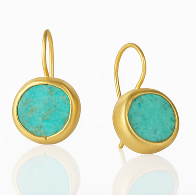 Orecchini d'oro con pietra turchese