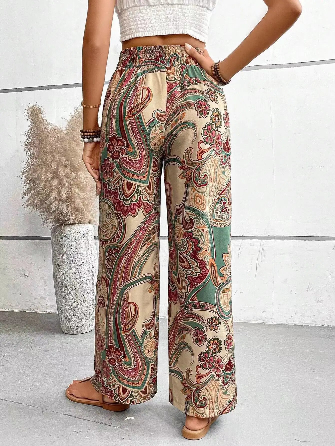 Olivia™ - Pantaloni a gamba larga stampati vintage