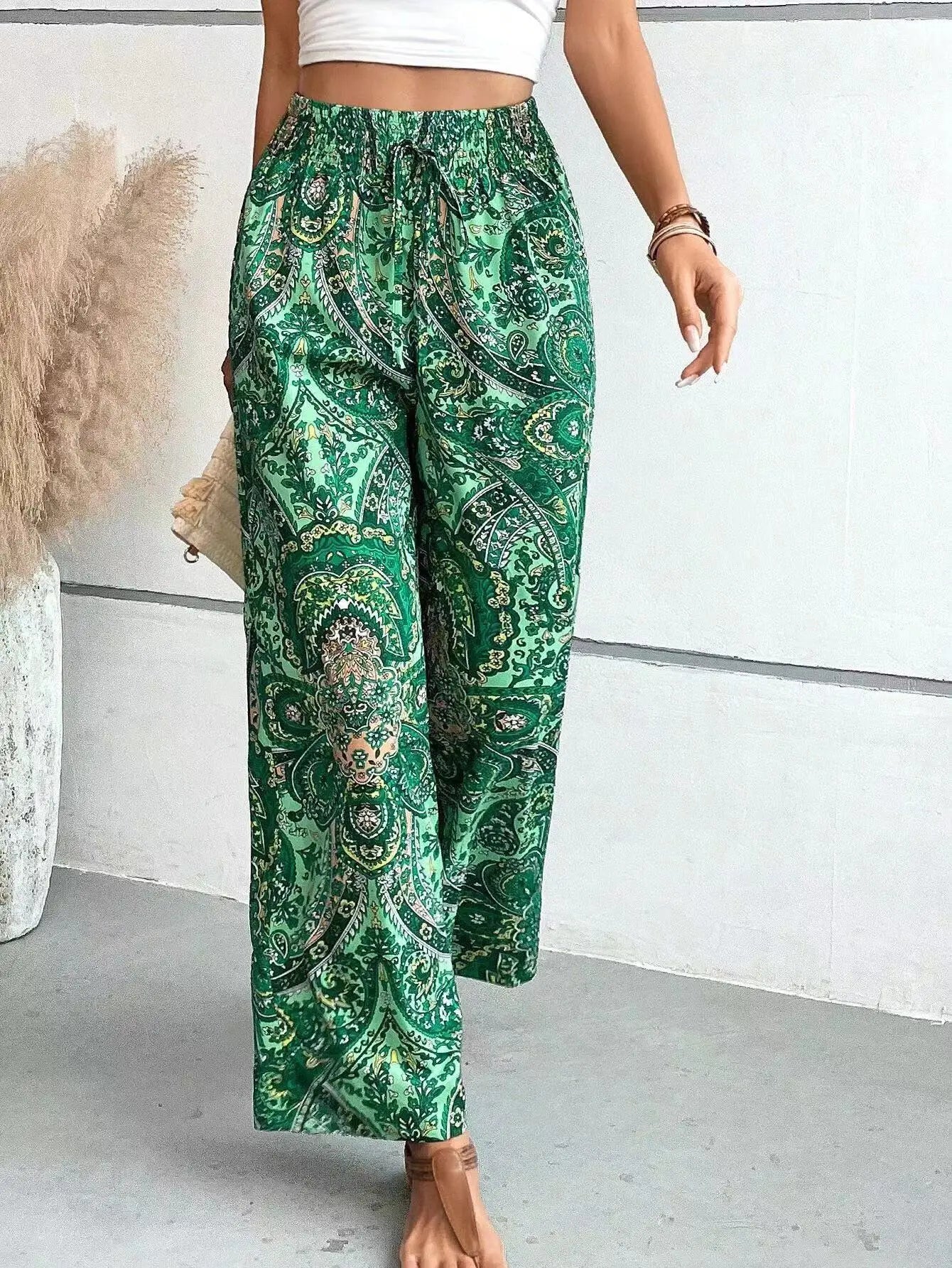 Olivia™ - Pantaloni a gamba larga stampati vintage