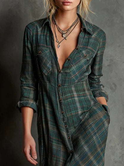 Haven | Abito Camicia Maxi a Quadri