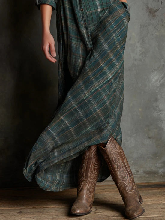 Haven | Abito Camicia Maxi a Quadri