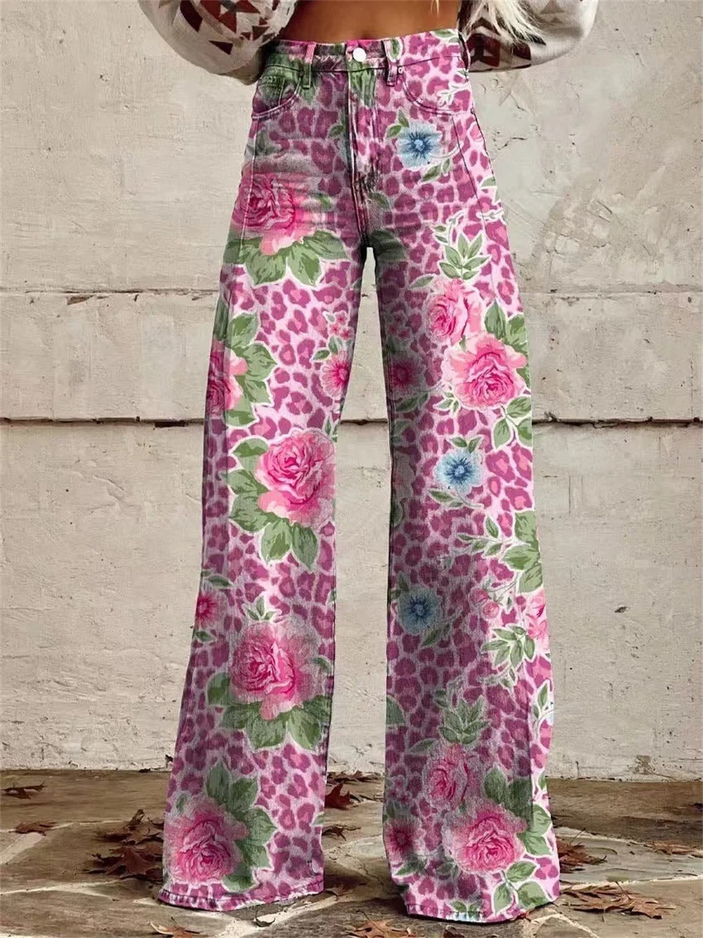 Madison™ - Pantaloni Larghi Stampati con Motivo Floreale Vintage