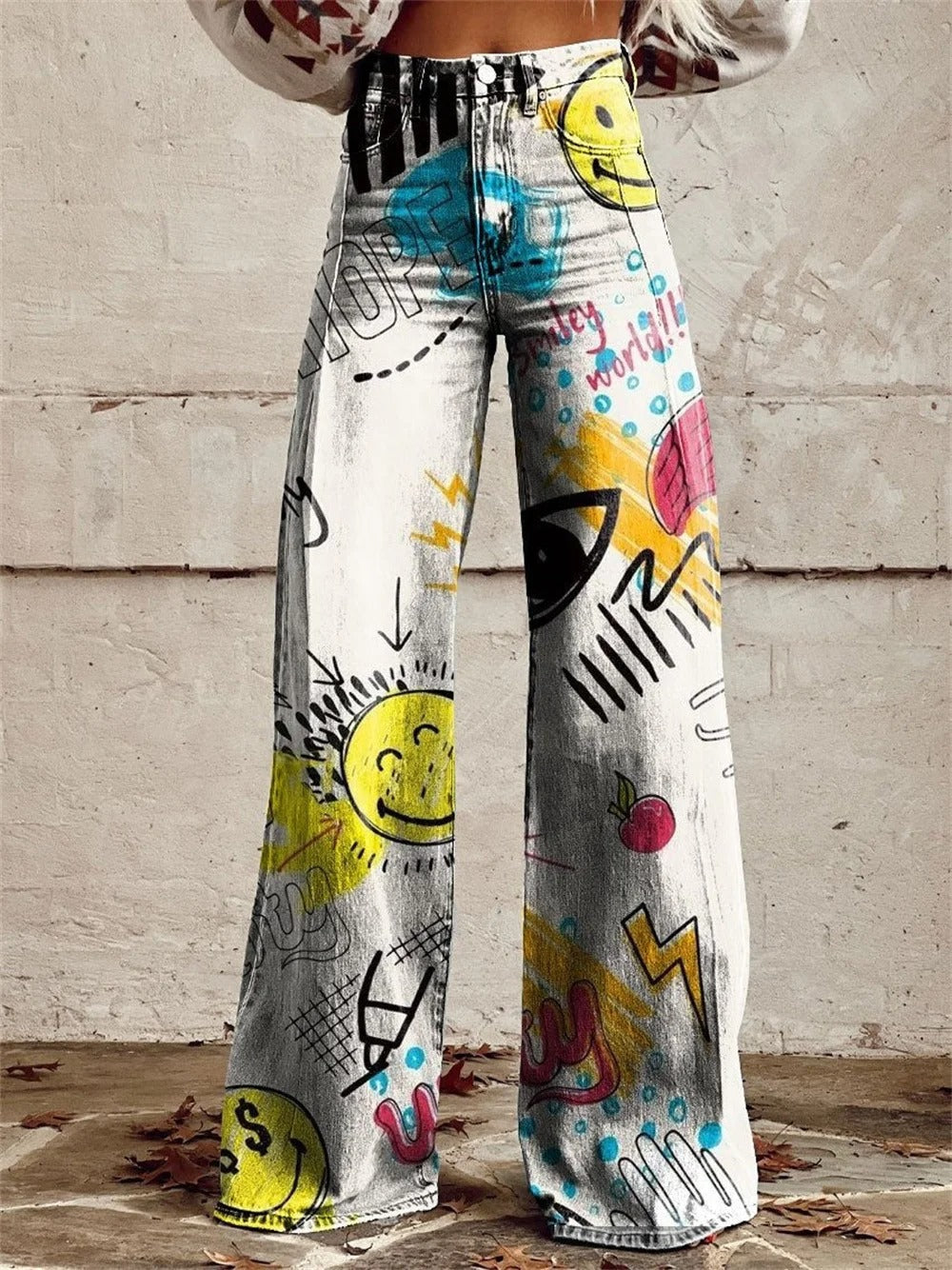 Hannah™ - Pantaloni a Vita Alta con Gamba Larga