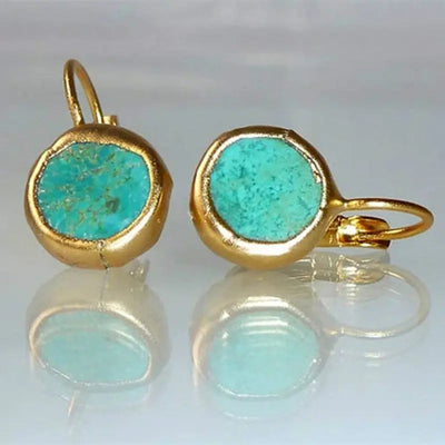Orecchini d'oro con pietra turchese