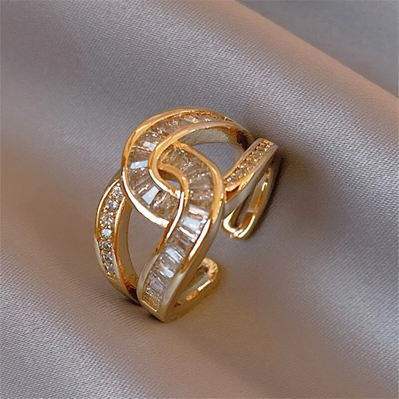 Unità - Anello Elegante Regolabile Intrecciato