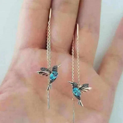 Orecchini in smalto e zirconia Hummingbird