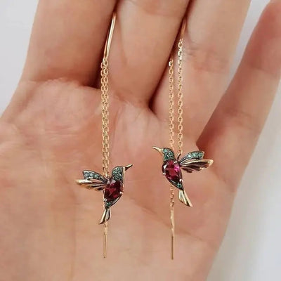 Orecchini in smalto e zirconia Hummingbird